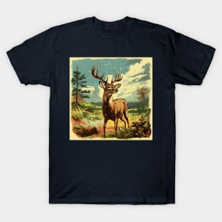 Deer Hunting Cartoon Vintage Fun Hunting T-Shirt